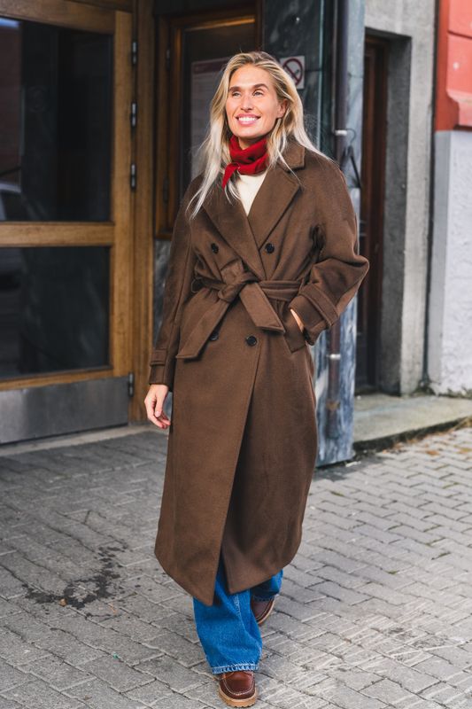 Double Breasted Coat Brown 