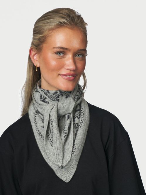 Hovedbilde Lolana Paisley Knit Scarf Grey Melange 