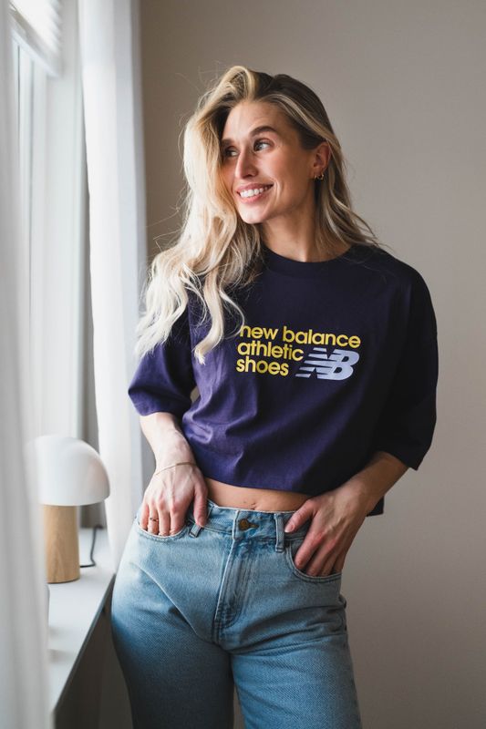 Athletics Premium Chest Logo Cropped T-Shirt Boysenberry