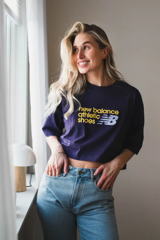 Athletics Premium Chest Logo Cropped T-Shirt Boysenberry