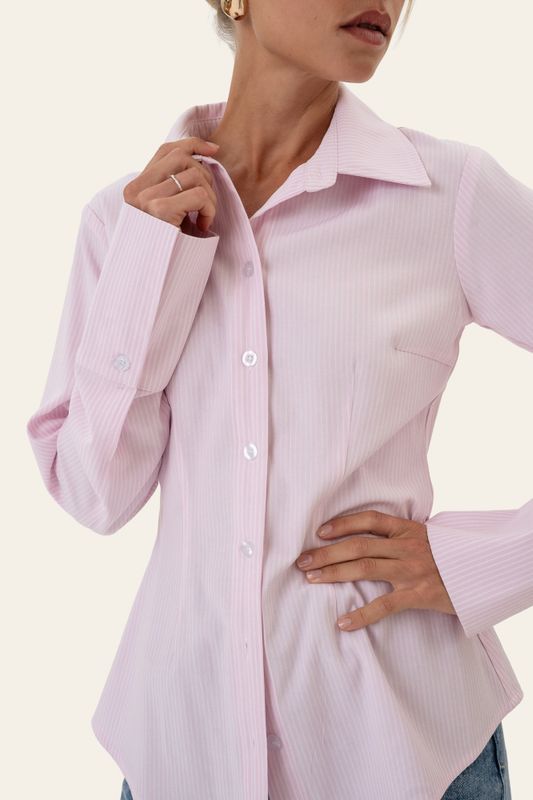 Siljeic Shirt Pink White Stripes