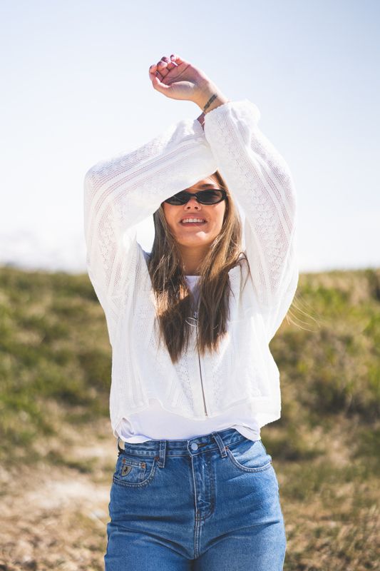 Tine Crochet Cardigan Ecru 