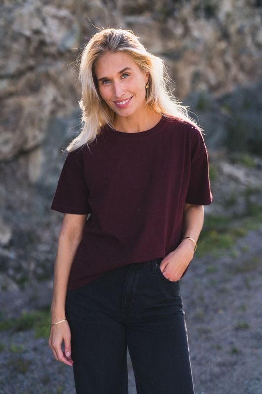 Fizvalley T-Shirt Vintage Burgundy 