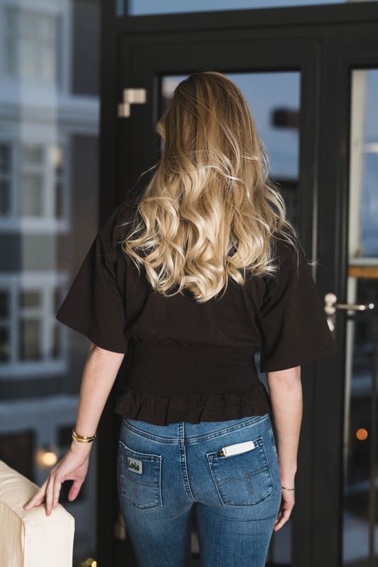 Dray Boxy Smock Tee Dark Brown 