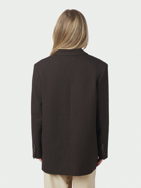 Gaby Pinstripe Blazer Dark Brown 