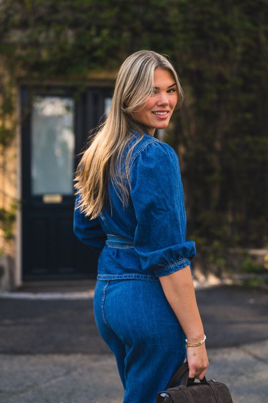 Rylan Elena 3/4 Shirt Mid Blue Wash 