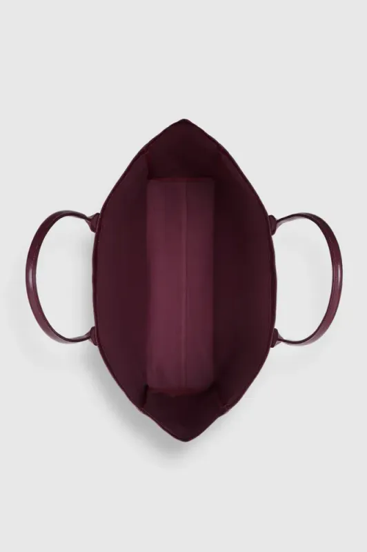 Leo Coated Canvas Tote Fig Burgundy 