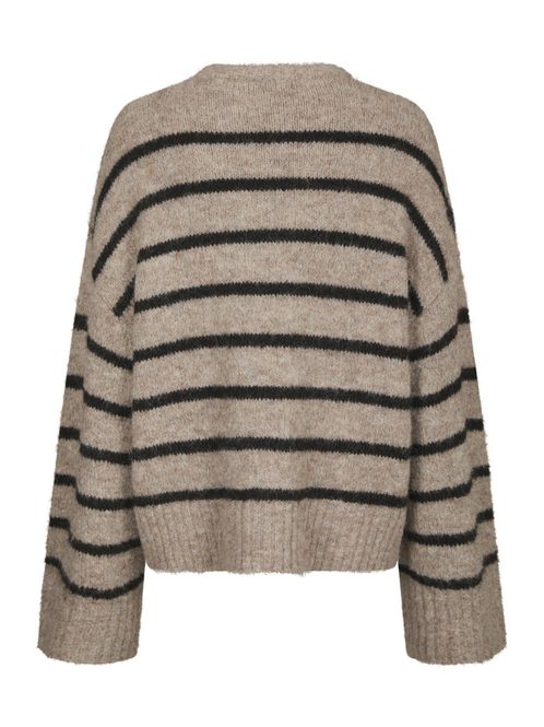 Hovedbilde Roeme Fluffy Stripe Knit Beige Melange 