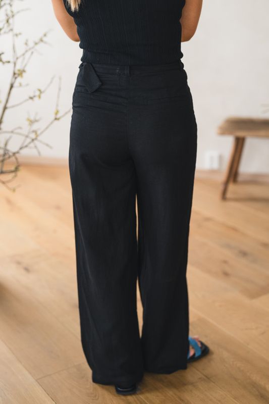 Zephyr Linen Pant Black 