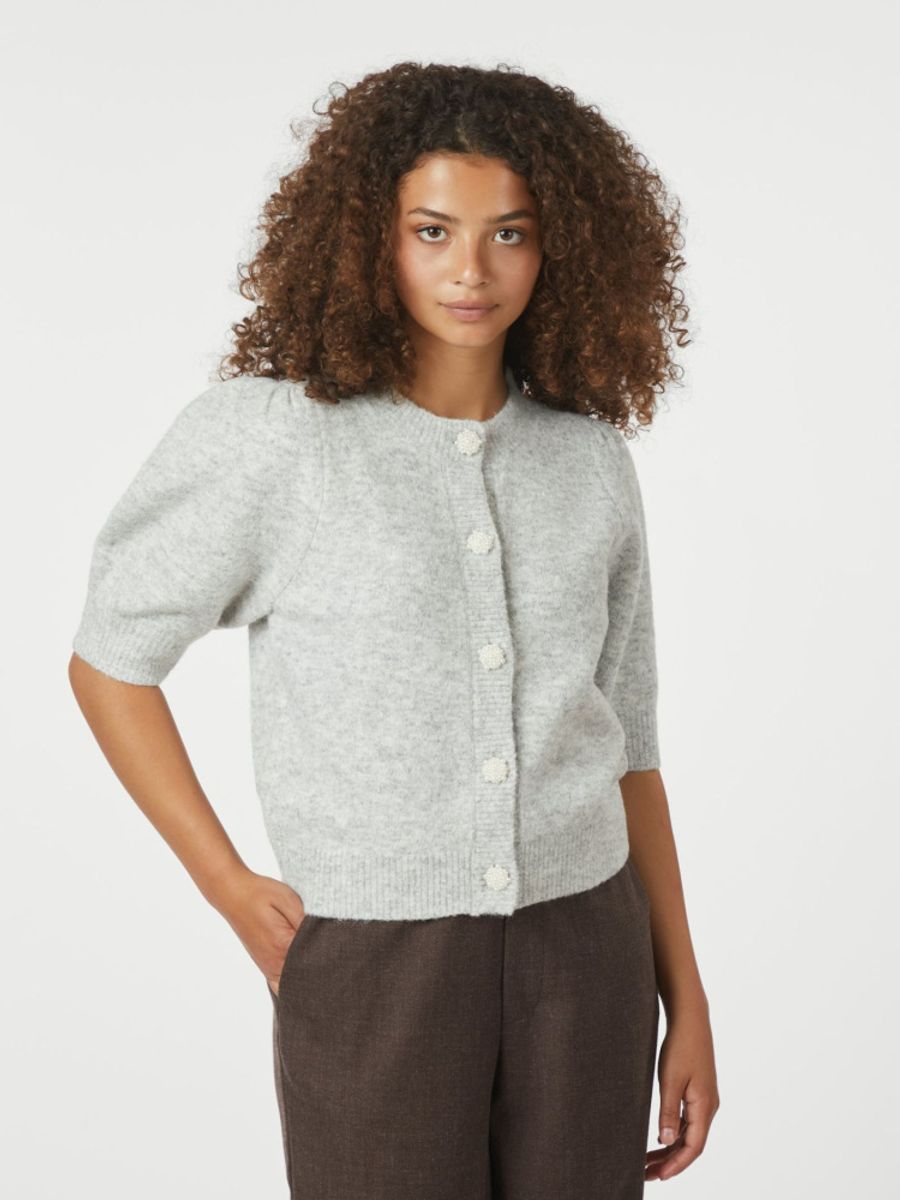 Trudy Deco Knit Cardigan Light Grey Melange 