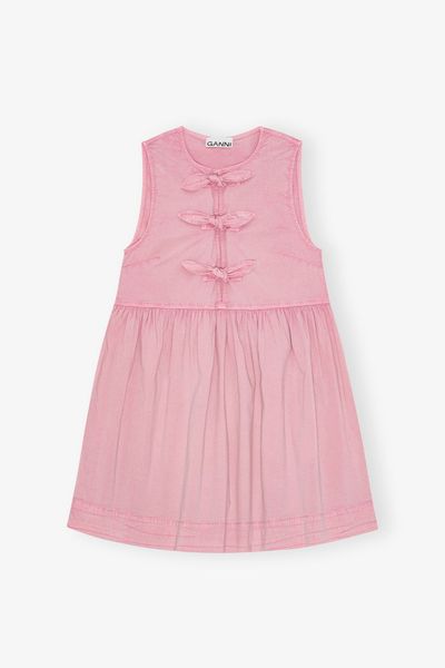 Hovedbilde Washed Stretch Cotton Mini Bow Tie Dress Bleached ...