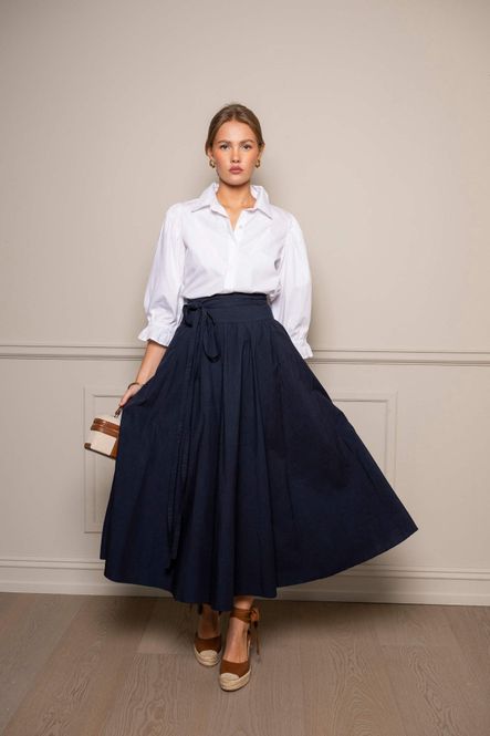 Hovedbilde Astrid Skirt Marine Poplin