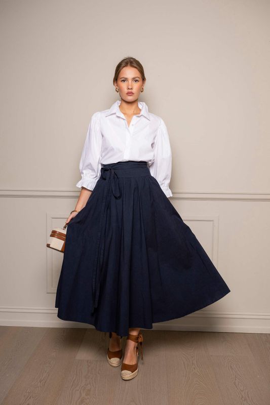 Astrid Skirt Marine Poplin