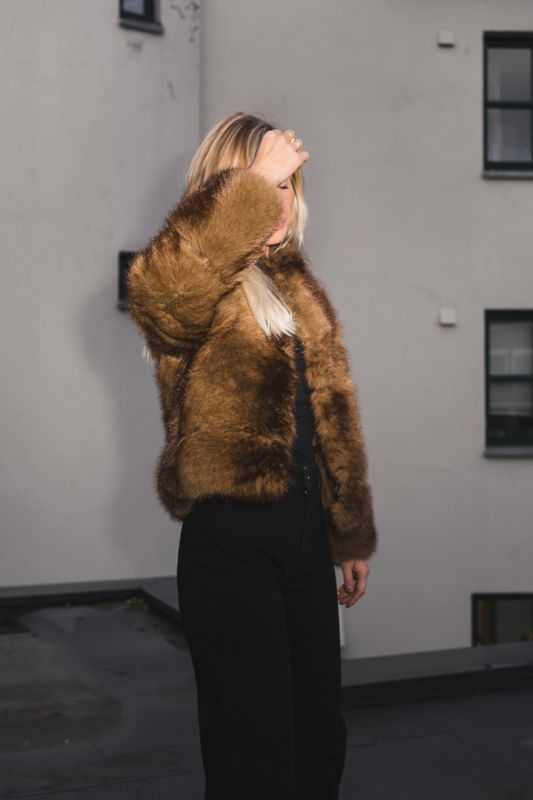 Posh Short Coat Dark Brown 