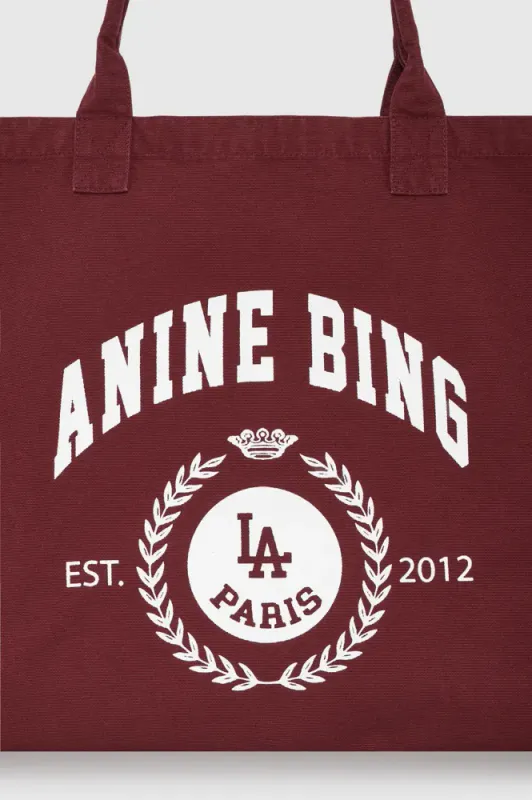 Leo Canvas Tote Collegiate Fig Burgundy 