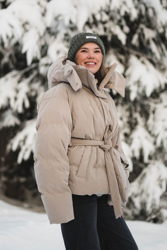 Steilia Brushed Down Jacket Beige 