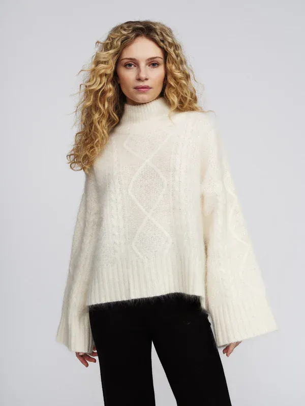 Peyton Brushed Sweater White 