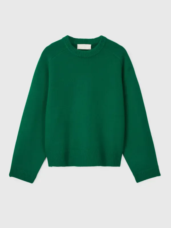 Harbour Round Neck Sweater Bottle Green