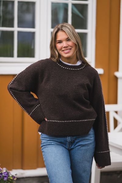 Hovedbilde Roeme Knit Stitch Blouse Brown Melange