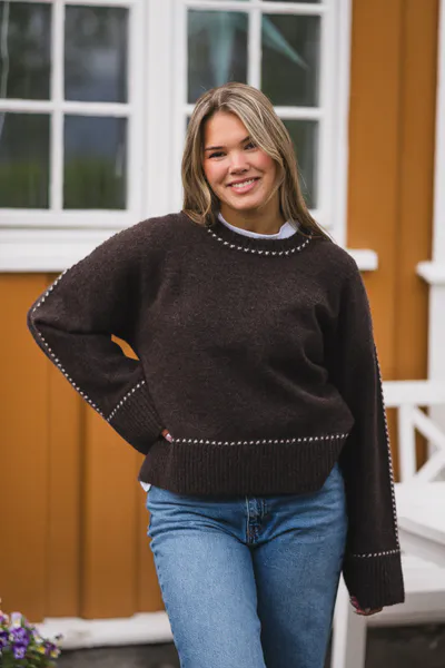 Hovedbilde Roeme Knit Stitch Blouse Brown Melange