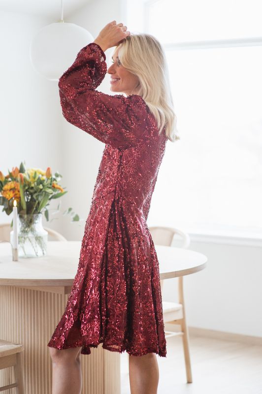 Wanda Sequence Dress Scarlet Red 
