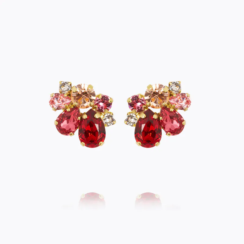 Katie Earrings Gold Scarlet Combo 