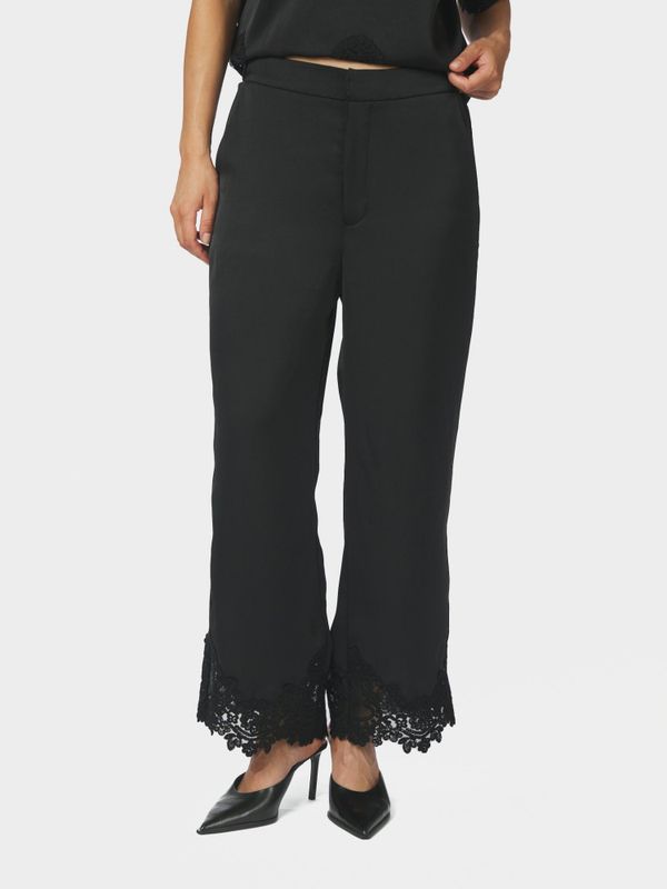 Emery Heavy Sateen Lace Pants Black 