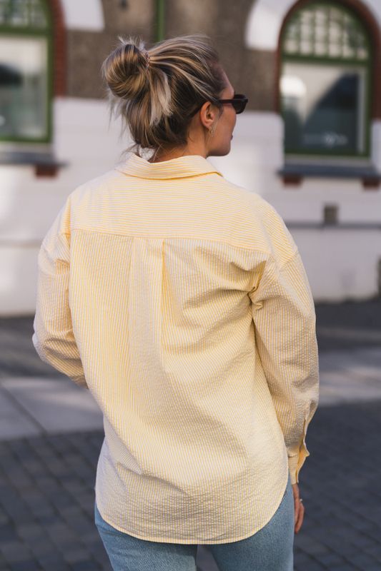 Venice Seersucker Classic Stripe Yellow Stripe 