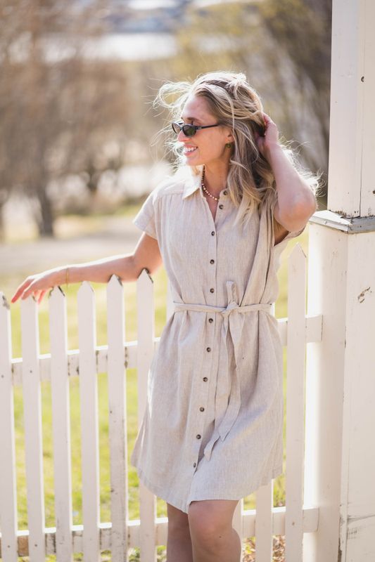 Viana Ginia SS Shirt Dress Sand Melange 