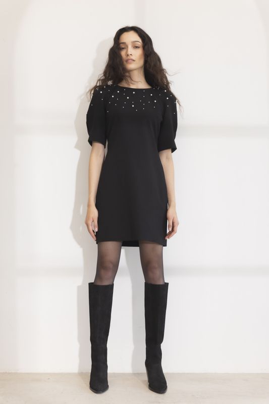 Tava Pearl Dress Black 