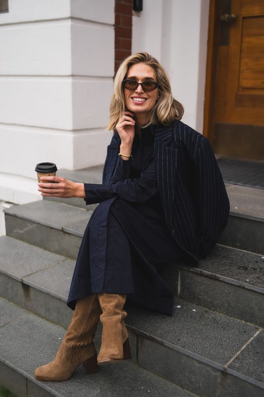 Sanna Shirt Long Dress Navy 