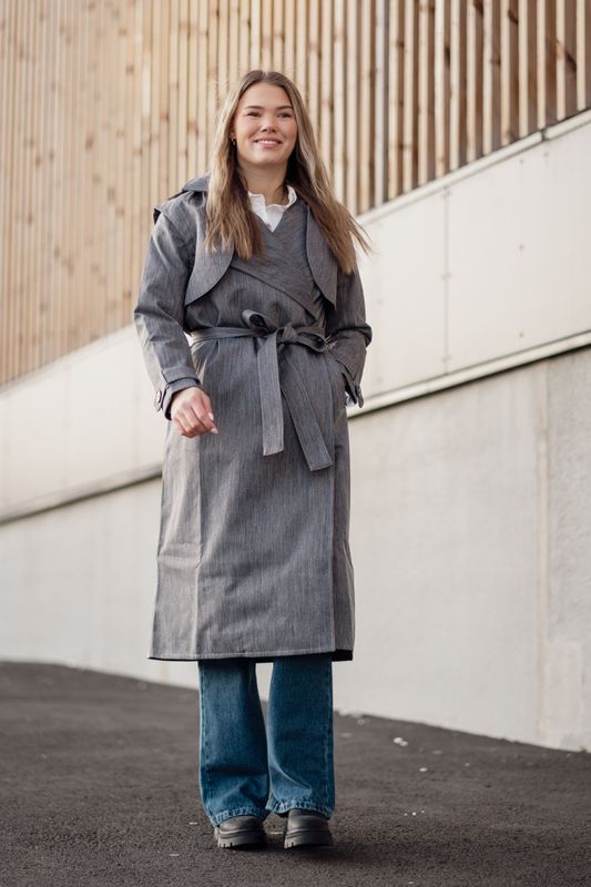 Regndråpe Trench Coat Stone Denim 