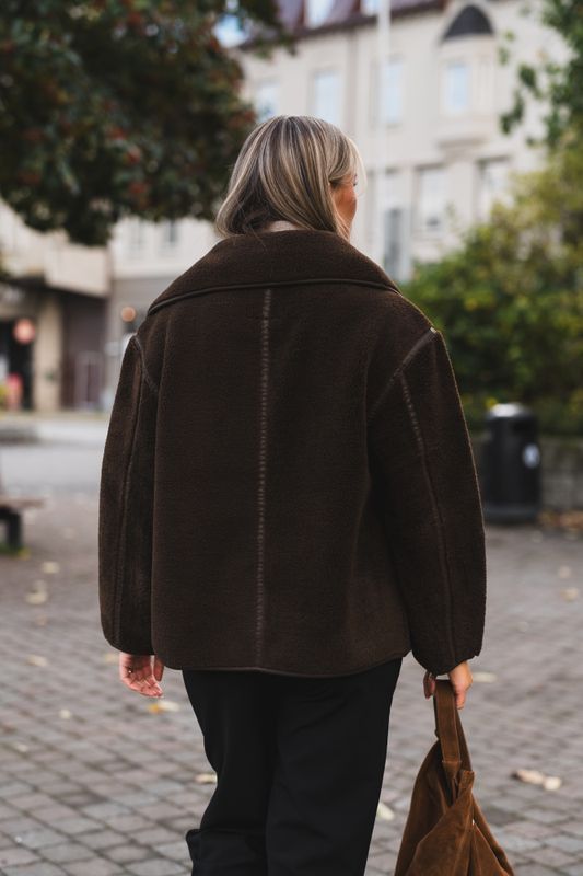 Edmund Teddy Jacket Dark Brown 