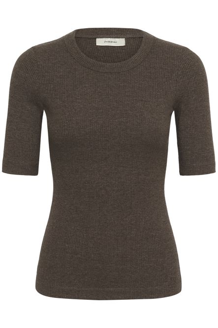 Hovedbilde Dagna Melange T-Shirt Chocolate Brown 