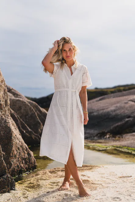 Hovedbilde Lea 2/4 Shirt Dress Egret 