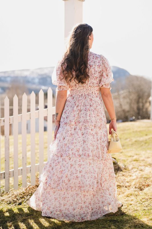 Sable Meadow Printed Dress Creme 