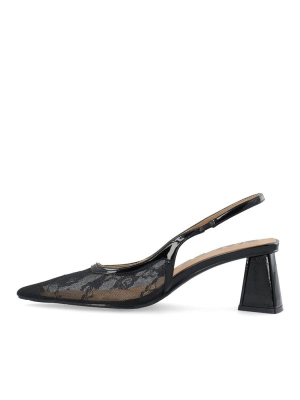 Maralyn Slingback Mesh Black Lace 
