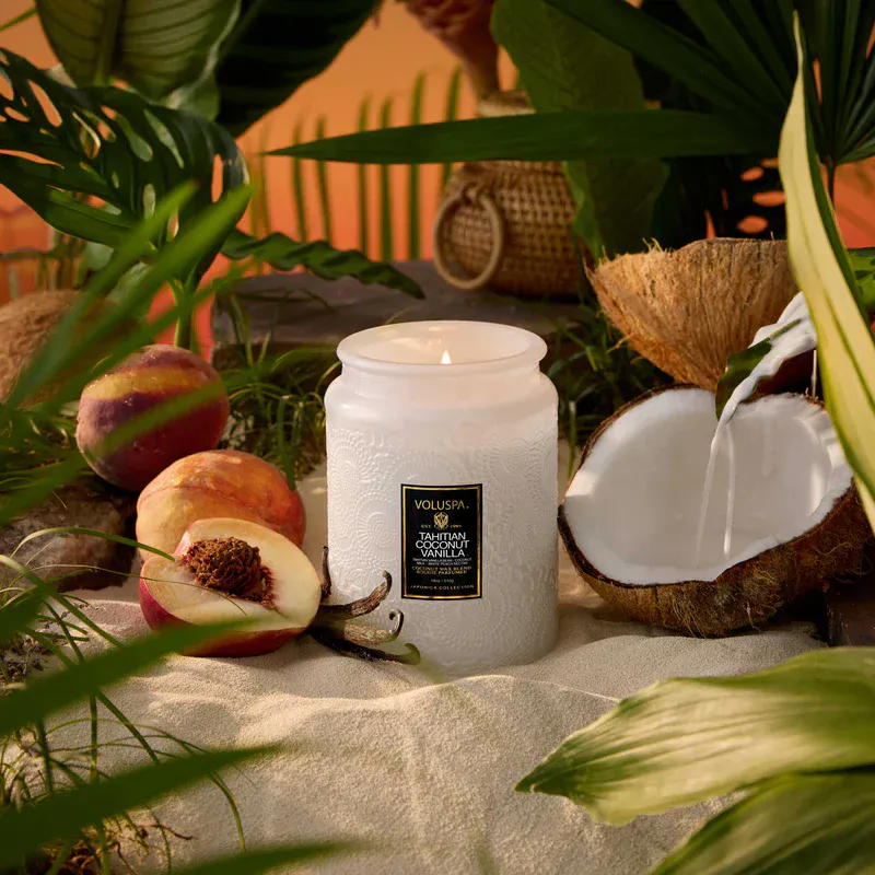 Large Jar Candle Tahitian Coconut Vanilla 