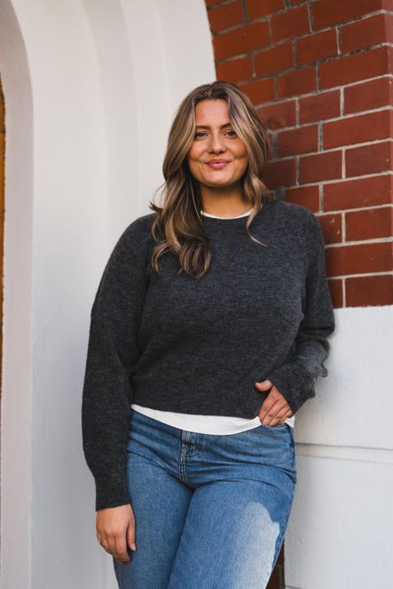 Hovedbilde Johi LS Wool Blend Pullover Medium Grey Melange 