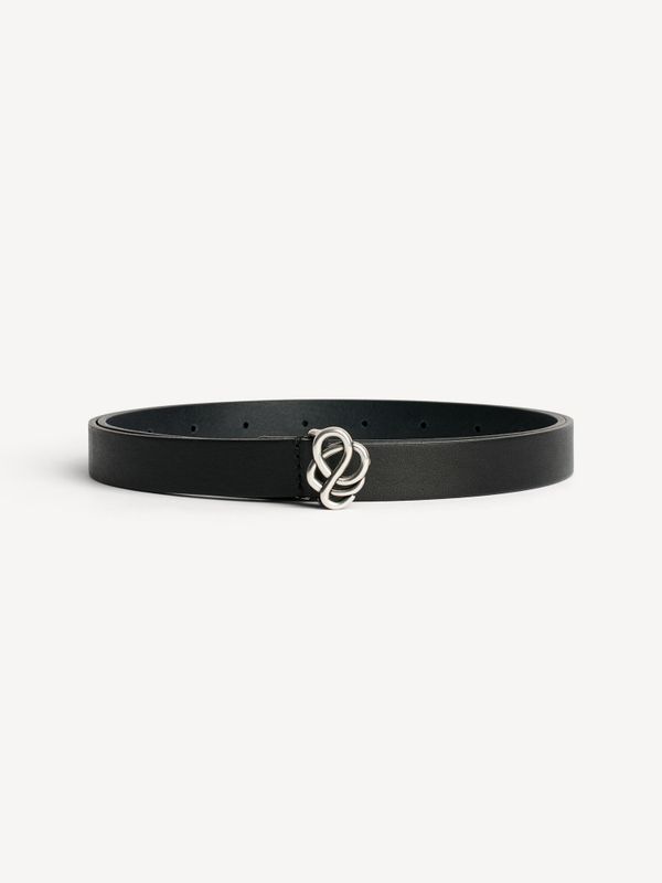 Ouma Leather Belt Silver Black 