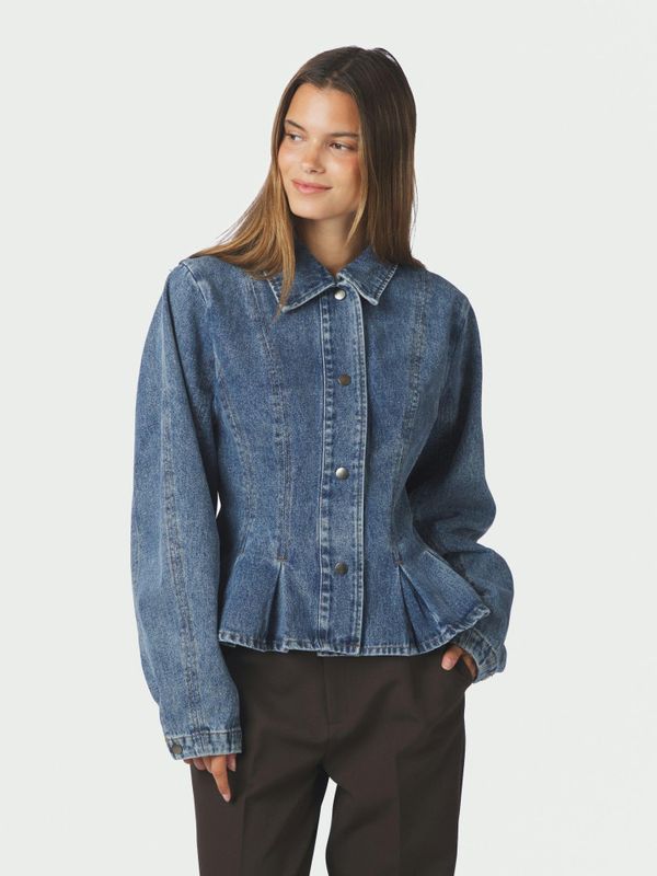 Rivora Denim Peplum Jacket Blue 