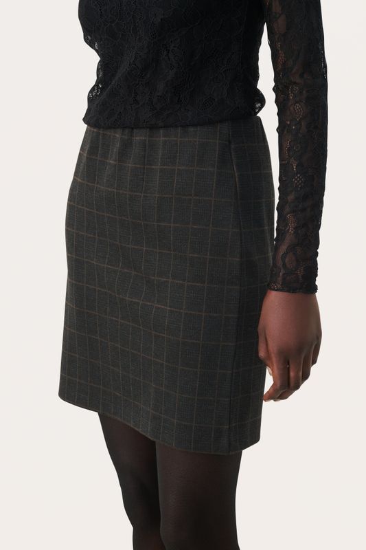 Corinne Skirt Grey Check 