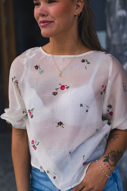 Faustina 3/4 Top AOP Sand Flower 