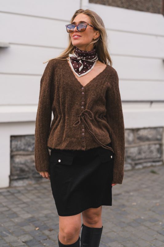Mellis LS Alpaca Blend Knit Cardigan Carafe Melange 