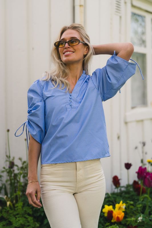 Ratta Stripe Blouse Sky Blue
