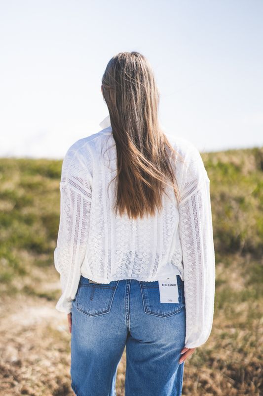 Tine Crochet Cardigan Ecru 