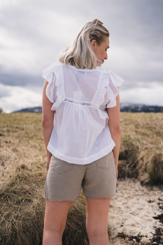 Jayla S Voile Top White 