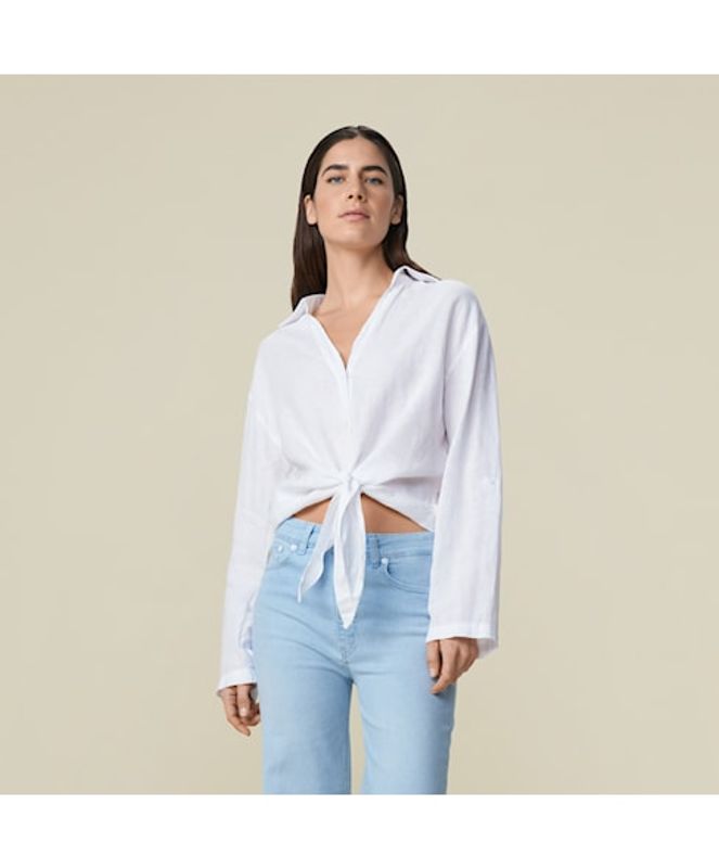 Pia Linen Shirt White 