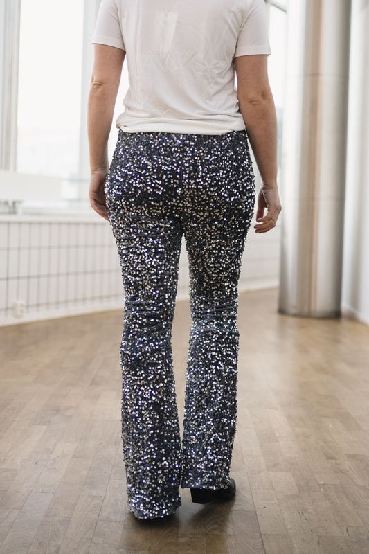 Milan Flared Pants Silver 