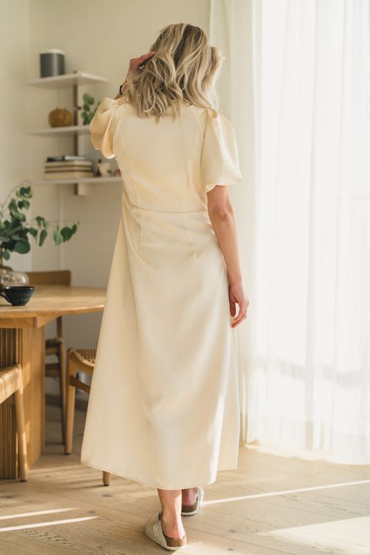 Illana Heavy Sateen Dress Light Yellow 